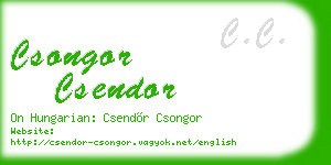 csongor csendor business card